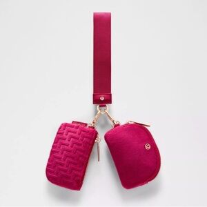 Lululemon Dual Pouch Wristlet Monogram Velvet Berry Rumble